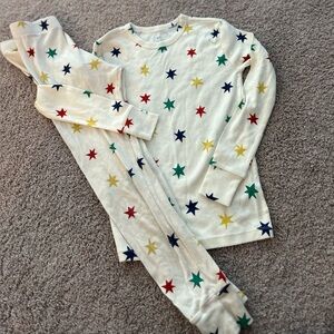 GAP Kids Boy PJ Set Size 10 Cream W Stars